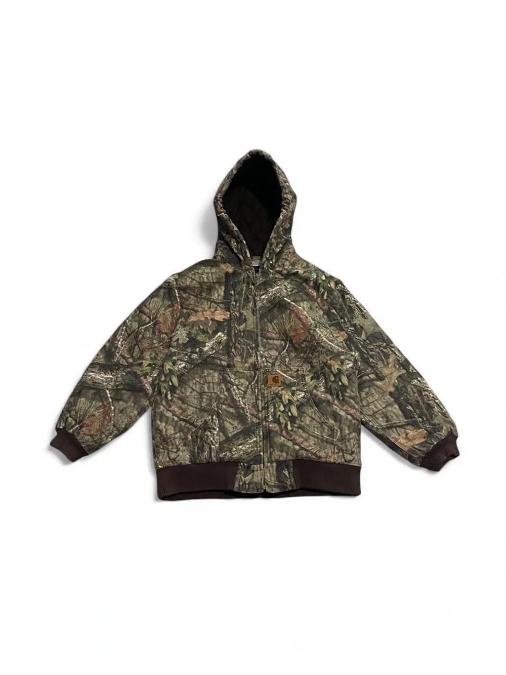 Carhartt Camo Jacket Youth L 14-16 Insulated Realtree Hooded Canvas Mossy Oak